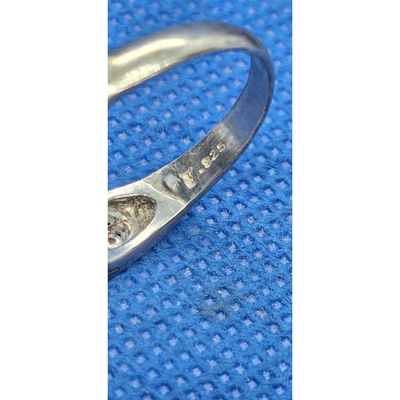 Round Cut Pearl White Opal Ring- 925 Sterling Silver- 7.75 - Picture 8 of 10